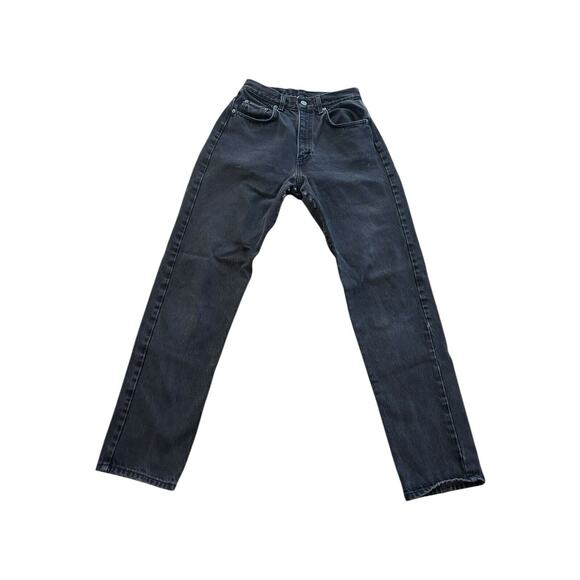 Vintage Calvin Klein Mom Jeans Black Straight Leg Sz 6 Made In USA Distressed - Picture 2 of 11